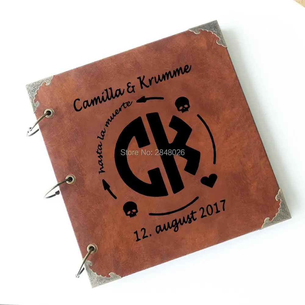 Custom Photo Book - Monogram şeker aşk düğün ziyaretçi defteri,
