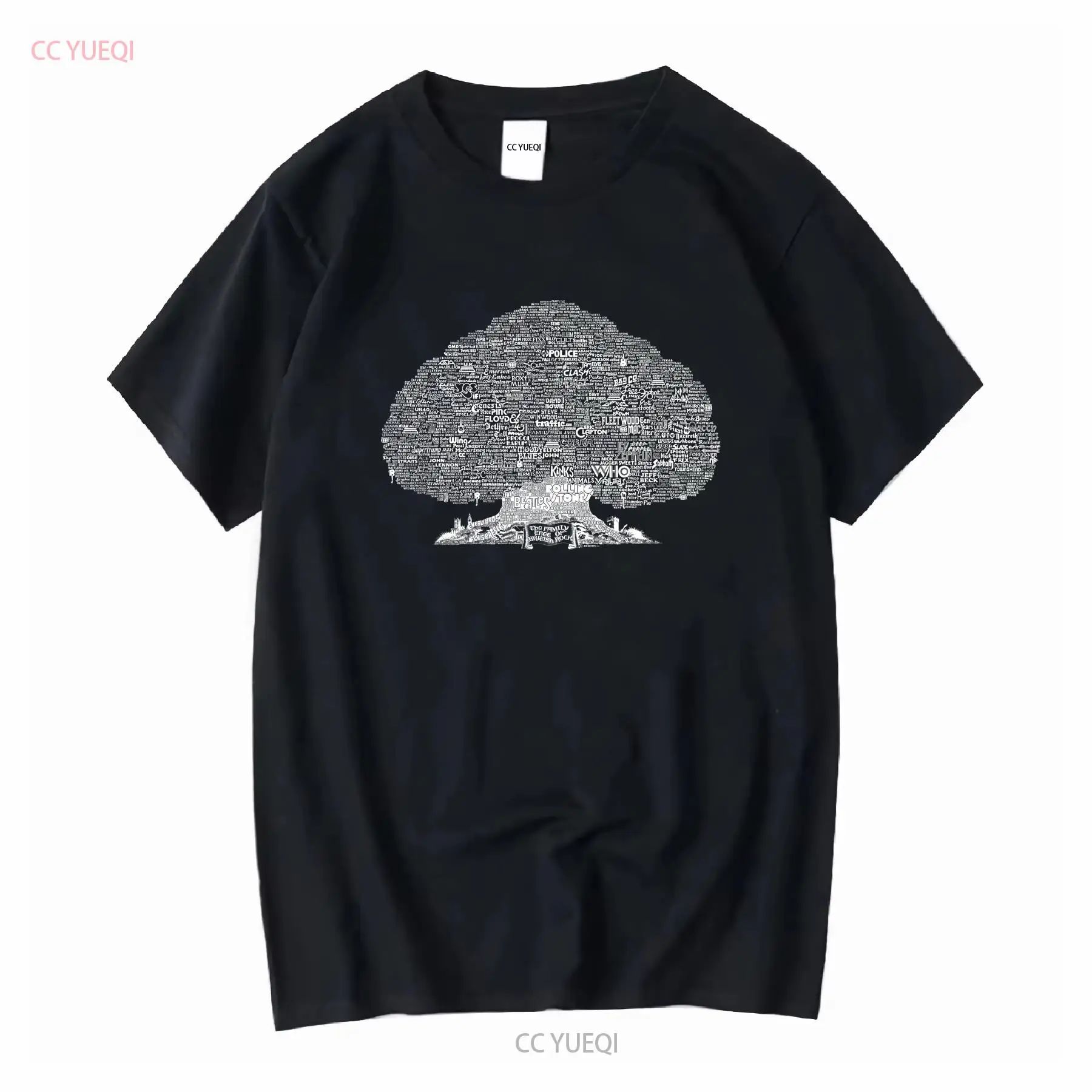 Family Tree Print - İngiliz Rock Grubunun Aile Ağacı Tişörtü