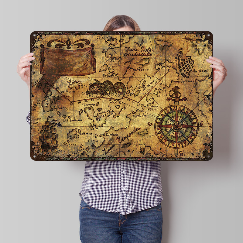 Vintage Dünya Haritası Baskılı - Custom Map Poster incelemesi ve fiyatı